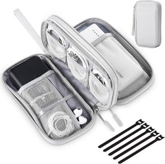 CLOUDFOUR Organizer Carry Case for Cables, Hard Drive, Earphones, Memory Card, SIM and Other Small Electronic Accessories Portable Storage Bag for Stationery, Charging Cables and Gadgets.