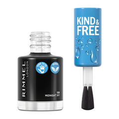 Rimmel KIND & FREE Clean Nail Polish - Breathable Top Coat Plant-based Formula To Animals Vegan 8 ml 25oz, shade 159 Midnight Sky