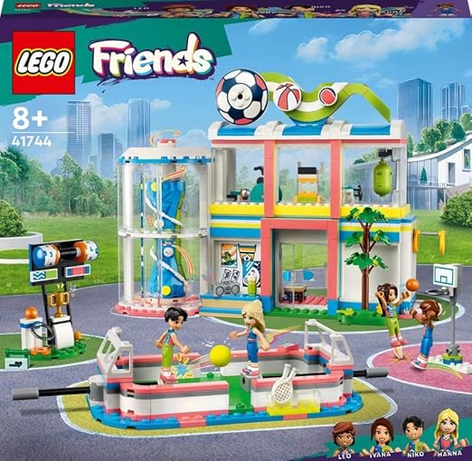 LEGO 41744 Friends Sports Centre Building Toy with Football, Basketball and Tennis Games To Play plus Climbing Wall and 4 Mini-Dolls, Heartlake City Gift for Kids Age 8 Plus