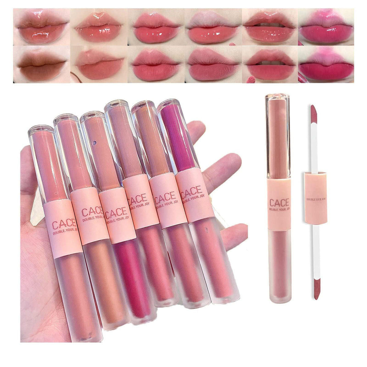 KASTWAVE 6 Piece Hydrating Lip Gloss Set for Fuller Lips, Waterproof and Long Lasting, Perfect for Dates, Shopping and Parties