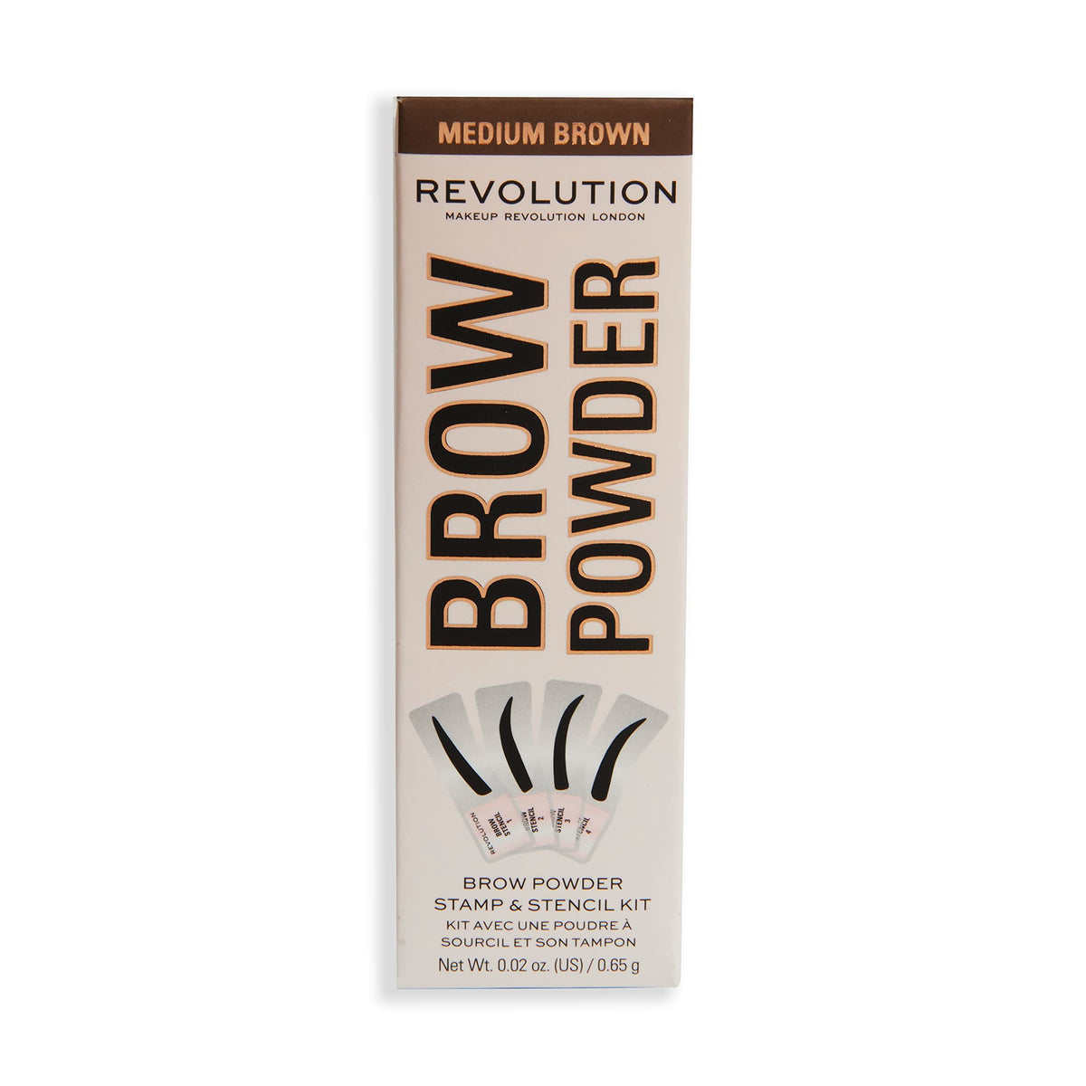 Revolution Beauty London Makeup Brow Powder Stamp & Stencil Kit 0.65 g, Dark Brown