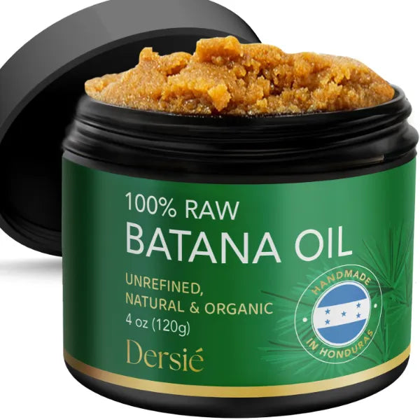 Dersie Authentic Batana Oil for Hair Growth: Handmade in Honduras 100% Raw Batana Oil - 100% Pure & Natural, Unrefined - for Thicker, Stronger, Fuller Hair - 4 oz