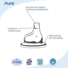 Pura Kiki XL Silicone Sipper Spout, 2/Pack (Plastic Free, NonToxic Certified, BPA Free)