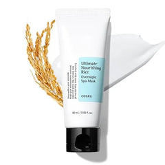 COSRX Ultimate Nourishing Rice Overnight Spa Mask, 60ml / 2.02 fl.oz Rice Extract 68% and Niacinamide 2%, Korean Skin Care