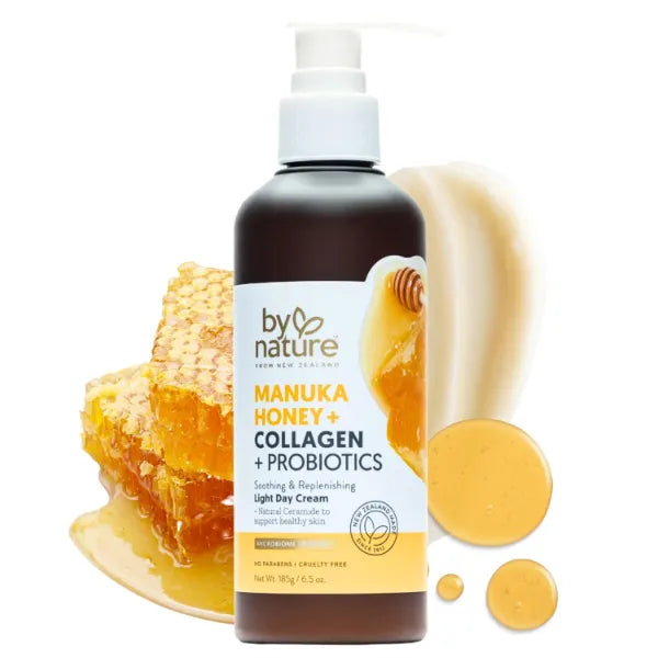 By Nature Manuka Honey + Collagen + Probiotics Day Cream - Nourishing Formula to Soothen your Skin - 6.5 oz