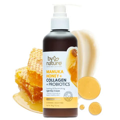 By Nature Manuka Honey + Collagen + Probiotics Day Cream - Nourishing Formula to Soothen your Skin - 6.5 oz