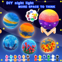 Paint Your Own Moon Lamp Kit for Kids, DIY Gifts 3D Moon Night Light, Easter Arts and Crafts for Kids Ages 7-12, Art Supplies Arts & Crafts Kit Toys for Girls Boy Birthday Gift Ages 4 5 6 7 8 9 10 11