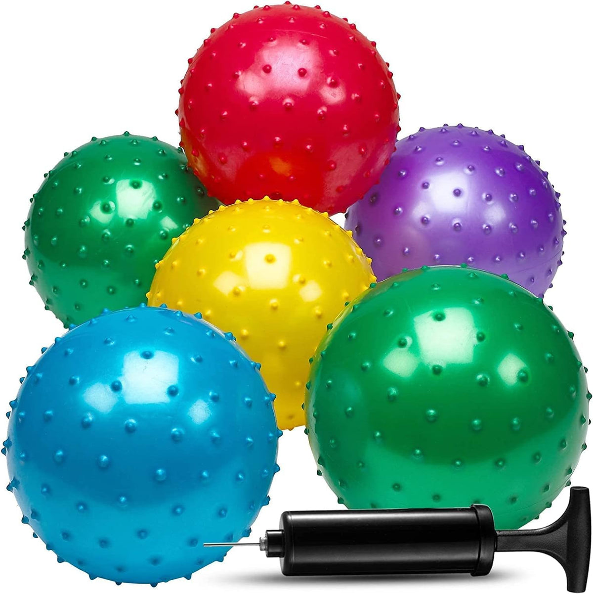 Generic Baby Toys Ball,(Pack of 6) 7 Inch Sensory Balls and Massage Stress Balls, Party Favors Birthday Gifts, Stocking Stuffers for Kids, Toddlers(Randow Colour)