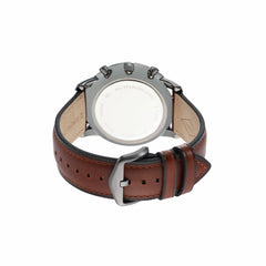 Fossil Mens Quartz Watch, Analog Display and Leather Strap Brown