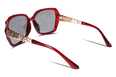 FEISEDY Polarized Women Square Sunglasses Sparkling Composite Shiny Frame B2289