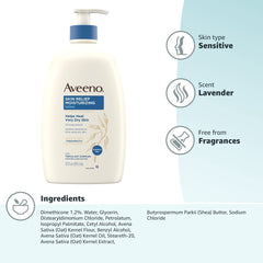 Aveeno Skin Relief Moisturizing Lotion for Very Dry Skin with Soothing Triple Oat & Shea Butter Formula, Dimethicone Skin Protectant Helps Heal Itchy, Dry Skin, Fragrance-Free, 33 fl. oz