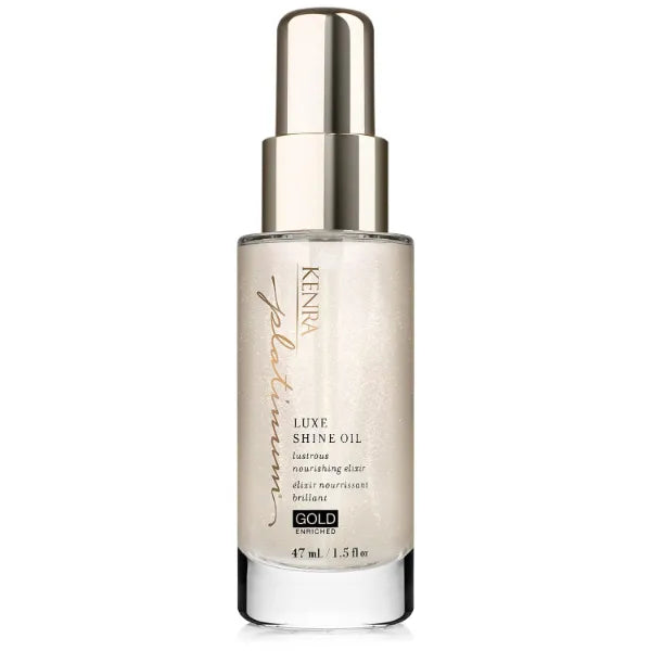 Kenra Professional Platinum Luxe Shine Oil | Gold Enriched Nourishing Elixir, Enhances Shine & Manageability, Thermal Protection Up To 450F, Medium To Coarse Hair - 1.5 Fl Oz