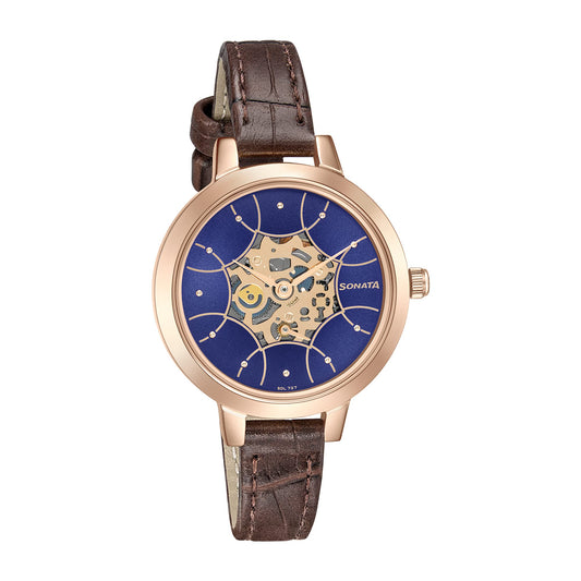 Sonata Analog Blue Dial Women's Watch-8141WL08