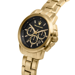 Maserati successo Mens Analog Quartz Watch with Stainless Steel Gold Plated Bracelet R8873621013, Gold, Quartz Watch