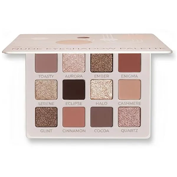 Lamora Nude Eyeshadow Palette 12 Soft Pink Rose Shadows, Multi Use Eye Makeup Palette with Matte & Shimmer Finishes, Ultra Blendable Everyday Neutrals, Long lasting Wear, Travel Makeup with Mirror