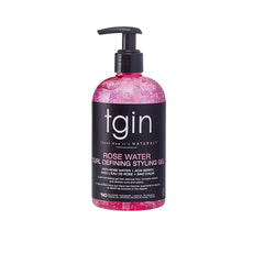tgin Rose Water Curl Defining Styling Gel – Lightweight Hair Gel for Soft, Defined Curls – Curly Hair Products for Frizz Reduction & Volume Boost – No Buildup, Flake-Control Formula – 13 Oz