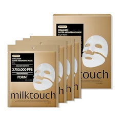 MILKTOUCH Real Collagen Overnight Mask with PDRN 4 pcs, Korean Hydrogel sheet mask with PDRN, Real Collagen 2,160,000PPB for Elasticity, Hydrating, Firming, Anti Aging, Glass Skin