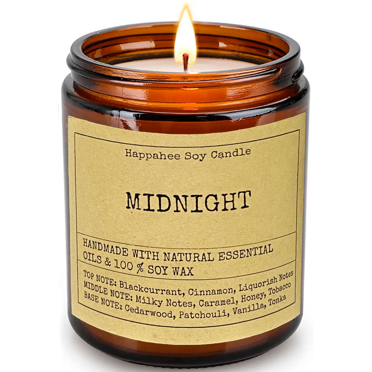 MIDNIGHT Scented Candle for Romantic Atmosphere, a Calming and Soothing Aroma Candle Creating a Feeling of Comfort and Intimacy, All Natural Aromatherapy Candles, 100% Soy Wax, Long Lasting Candles