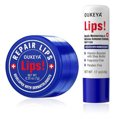 OUKEYA Medicated Lip Balm w/Beeswax, Petrolatum, Peppermint Oi, 100% Natural Ingredients, 24H Long-lasting Hydrating Healing Lip Balms, Lip Moisturizer for Very Dry Lips, Echapped Lips Treatment Severe
