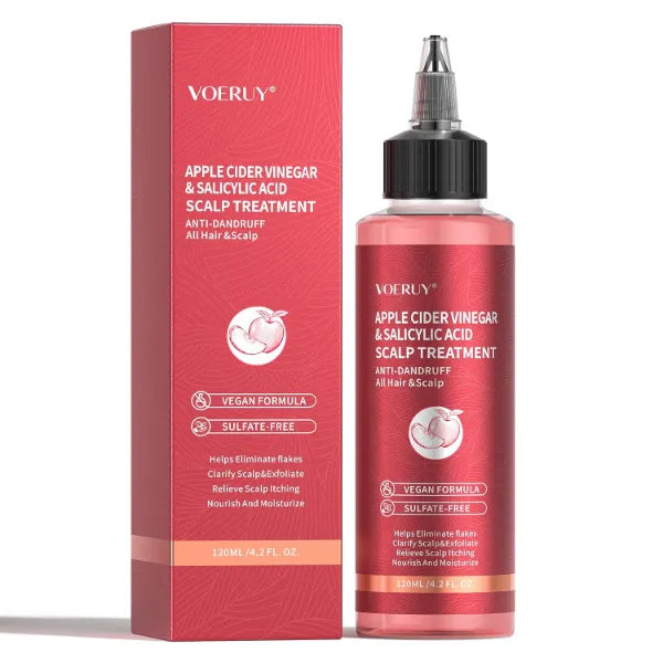 VOERUY Scalp Treatment, Apple Cider Vinegar Refreshing Scalp Serum with Salicylic Acid, Clarifying Build Up & Purifying, Leave-In Scalp Detox for Dry Itchy Scalp Treatment,Vegan & Cruelty-Free,120ML