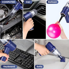 KALI JOY Car Vacuum Cleaner Cordless, Portable Handheld Vacuum Air Duster, Portable for Car, Home, Office, Pet, USB Rechargeable, Blow 2 In 1 9000PA/120W Powerful Suction (BLUE)