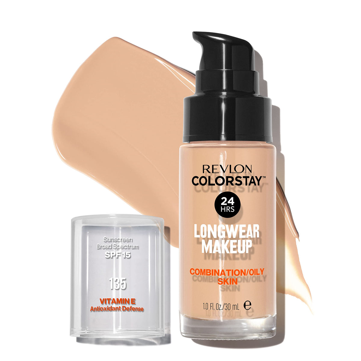 (Vanilla) - Revlon ColorStay Liquid Foundation Makeup for Combination/Oily Skin SPF 15, Longwear Medium-Full Coverage with Matte Finish, Vanilla (135), 30ml