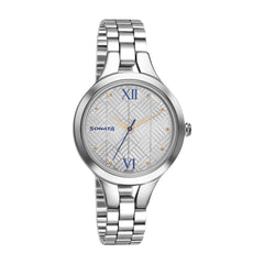 Sonata Silver White Dial Analog watch For Women-NR8151SM06