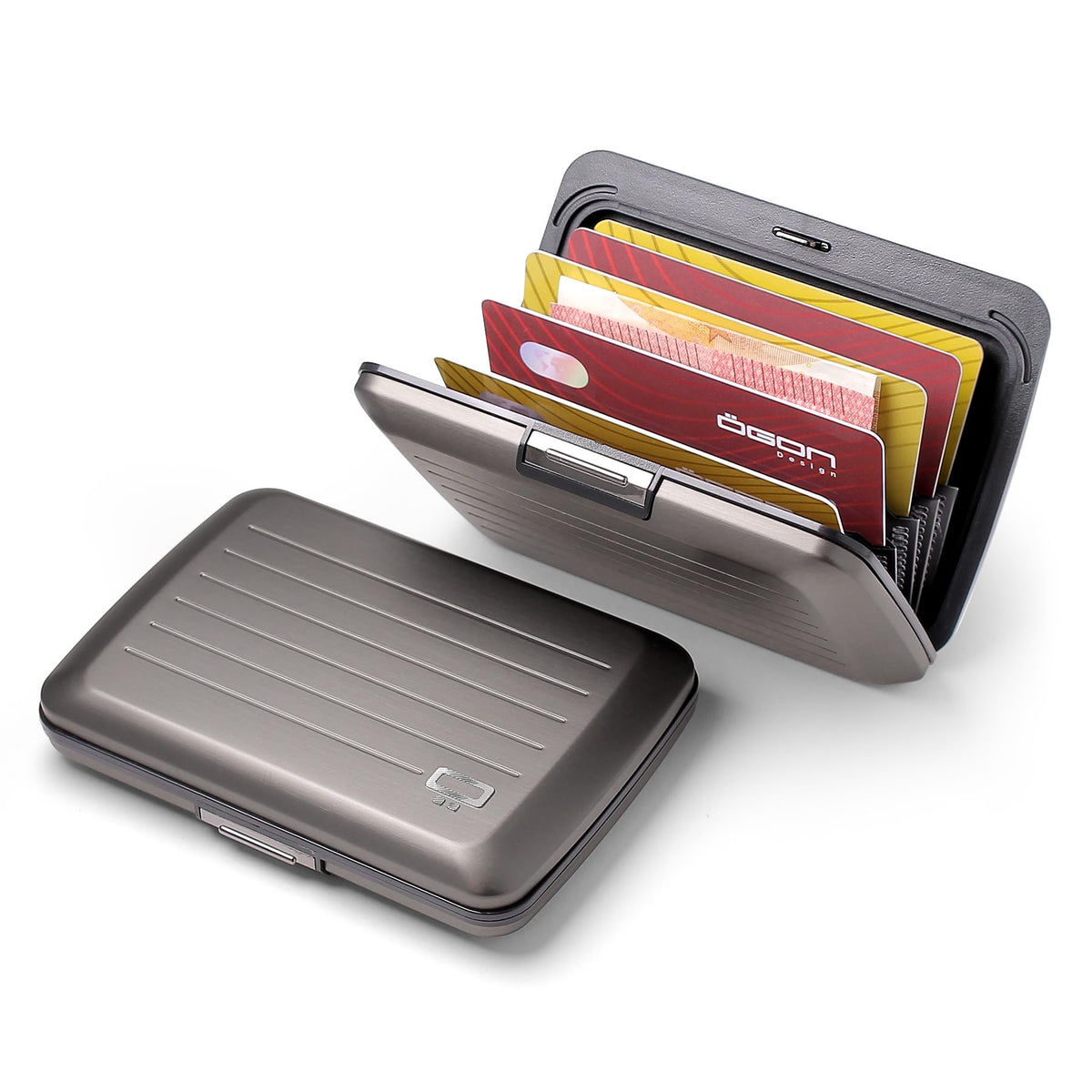 Aluminium Smart Case V2 Wallet - Metal Clasp - RFID Blocking Card Holder - Holds up to 10 Cards and Banknotes - Aluminum Titanium