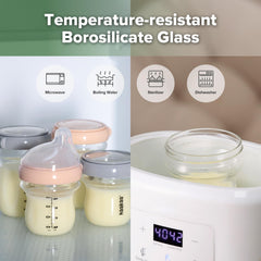 haakaa Gen.3 Natural Glass Baby Bottle 4.2oz/120ml - Wide Neck, Anti-Colic Slow Flow Nipple,Easy to Clean, 0M+ Breastfed Babies, Newborn Registry Essentials,BPA Free-Peach
