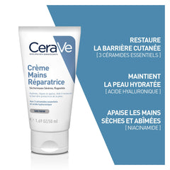 CeraVe Regenerating hand cream for extremely dry, rough hands, with hyaluronic and 3 essential ceramides, 2 x 50 ml