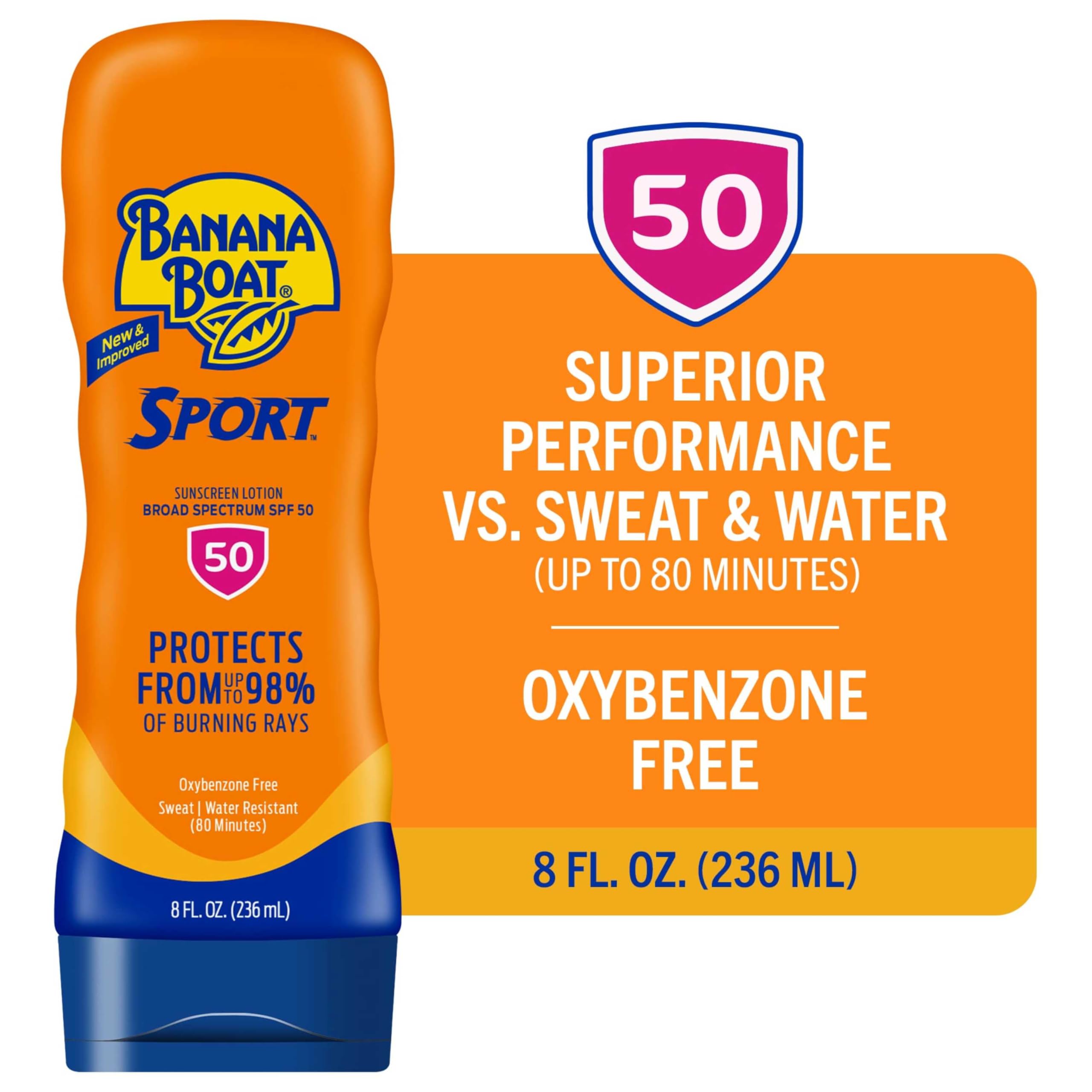 Banana Boat Sport Ultra, Reef Friendly, Broad Spectrum Sunscreen Lotion, SPF 50, 236 ml