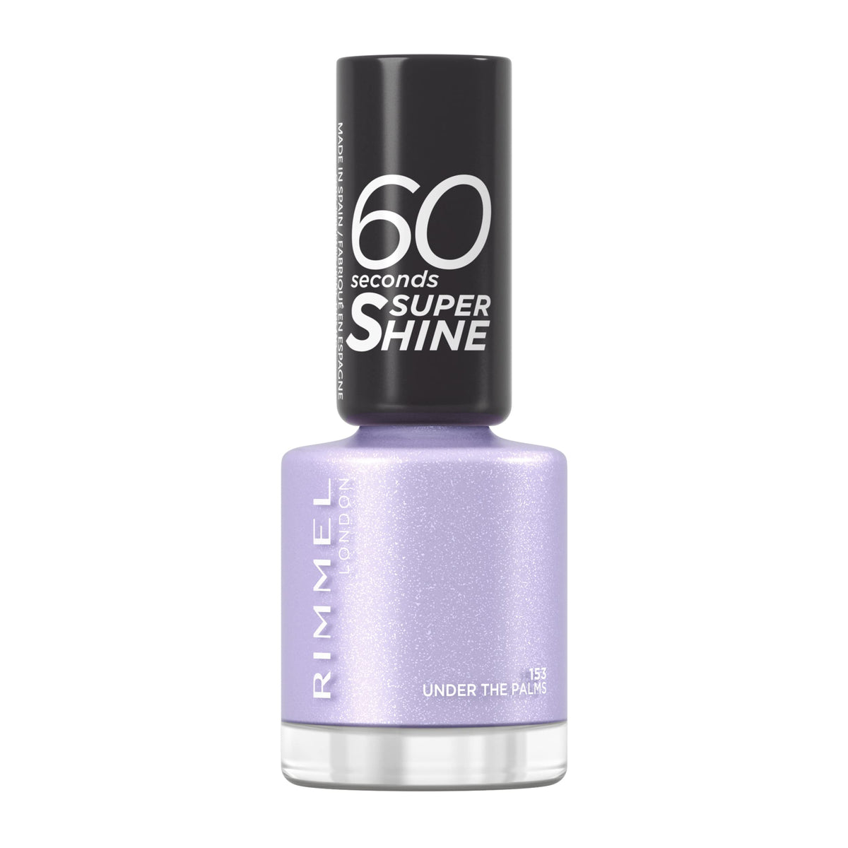 Rimmel London Colour Your Way 60 Seconds Super Shine Nail Polish - Quick Drying - Resists Chips & Fading, Lasts Up To 10 Days - Precise Application In One Stroke - 153 Under The Palms, 8 ml