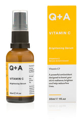Q+A Vitamin C Brightening Serum | 30 ml | Antioxidant-Rich Hydrating Face Serum | Brightens Skin & Reduces Fine Lines | Encapsulated Vitamin C & Hyaluronic Acid | For All Skin Types