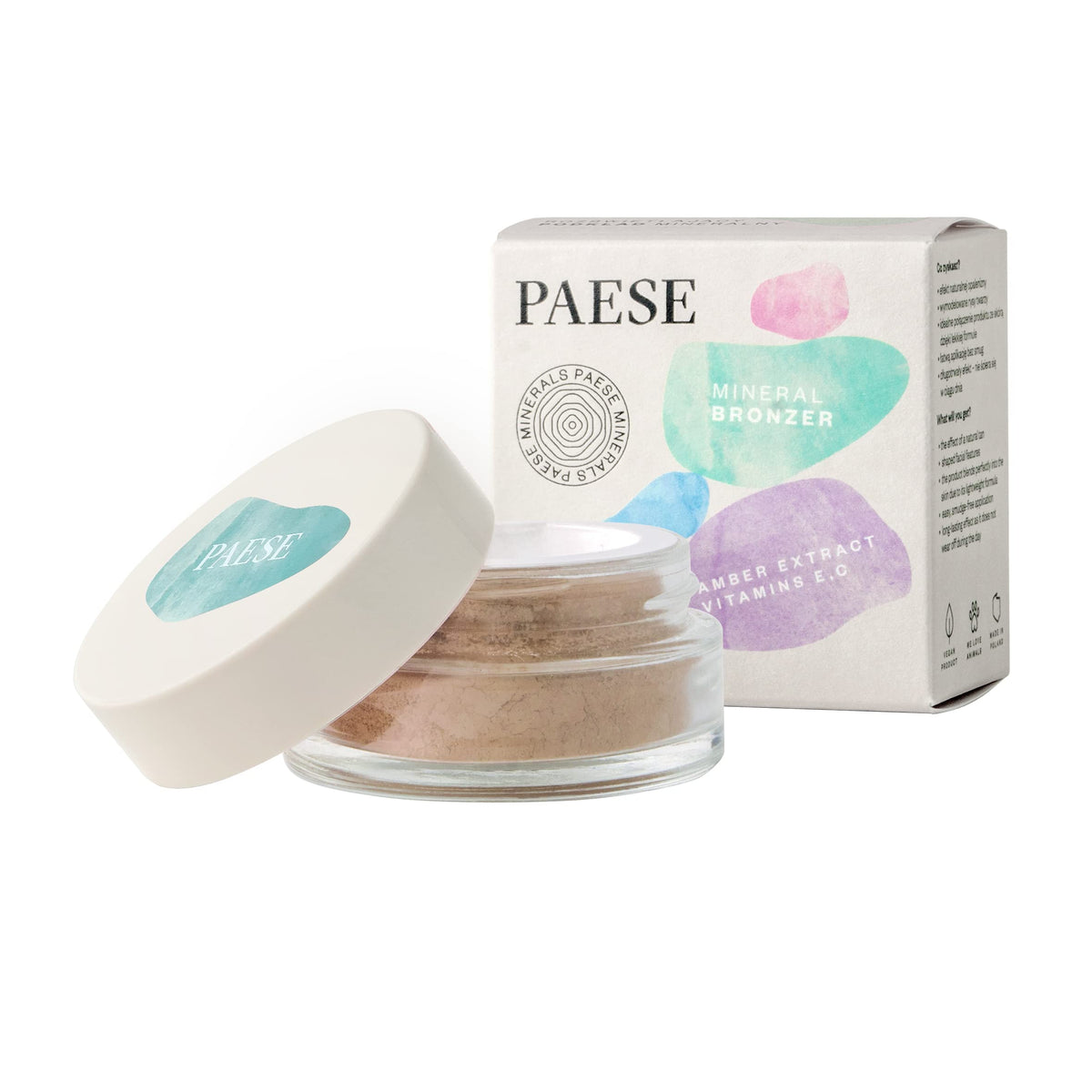 Paese Cosmetics Mineral Bronzer, Highly Pigmented, Natural Look, Sun Kissed Effect, Face Contour, For All Skin Types, 6 g (401C Medium)