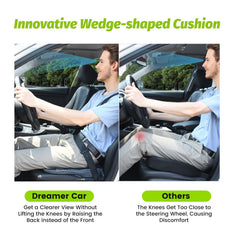Dreamer Car Wedge Seat Cushion for Car Seat Driver/Passenger- Car Seat Cushions for Driving Improve Vision/Posture - Memory Foam Car Seat Cushion for Hip Pain (Mesh Cover,Black)