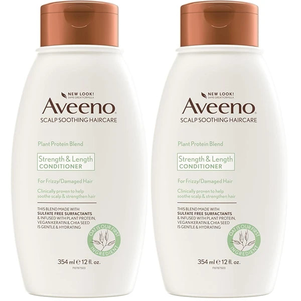 Aveeno Plant Protein Blend Conditioner, for Strong Healthy-Looking Hair, 12 fl oz (Pack of 2)