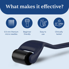 Man Matters Advance Derma Roller For Hair & Beard | 540 Micro 0.5mm Titanium Alloy Needles | Beard Health and Development | Stimulates Beard Hair Follicles | Safe, Easy & Effective To Use