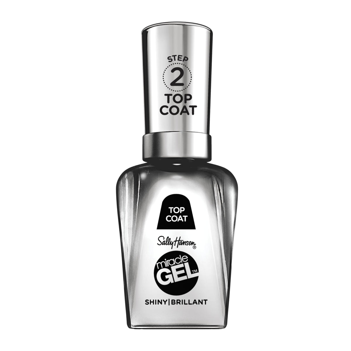 Sally Hansen Miracle Gel™, Shiny Top Coat, Long Lasting, Gel-Like Formula, No UV Lamp Needed, Clear Nail Polish - 14.7ml
