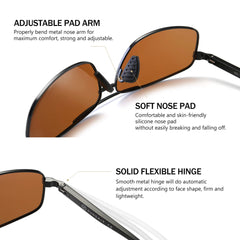 SUNGAIT Ultra Lightweight Rectangular Polarized Sunglasses UV400 Protection