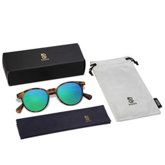 SOJOS Small Round Classic Polarized Sunglasses for Women Men Vintage Style UV400 Lens MAY SJ2113