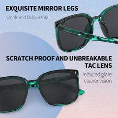 FEISEDY Women Oversized Vintage Polarized Sunglasses Square Cute Trendy Classic Simple Men B2758
