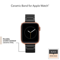 Anne Klein Ceramic Link Fashion Bracelet for Apple Watch, Secure, Adjustable, Apple Watch Replacement Band, Fits Most Wrists