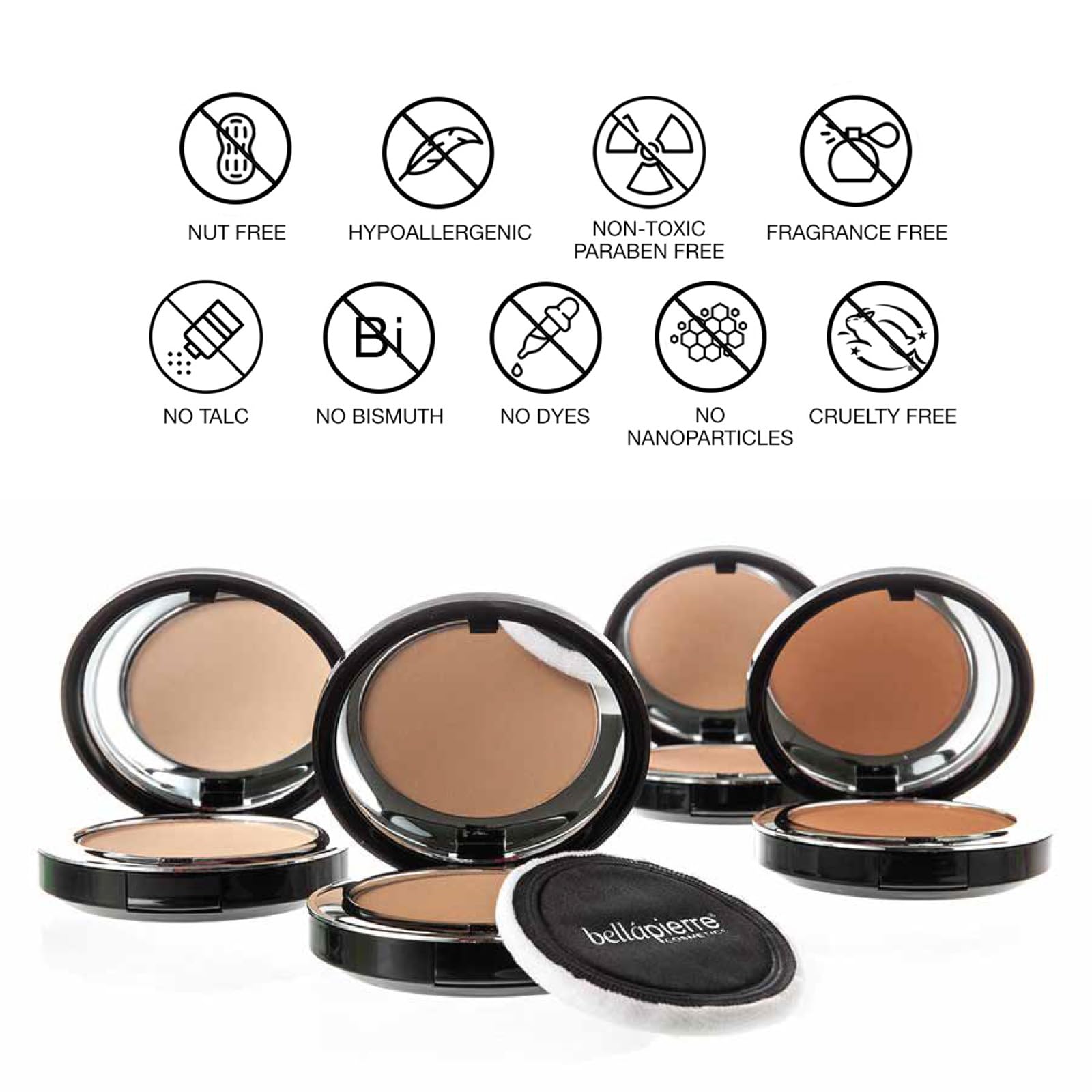 bellapierre Compact Mineral Bronzer | Beautifully Warms and Enhances Skin Tone | Infused with Calming Jojoba | Non-Toxic and Paraben Free Formula | Peony - 10 Grams