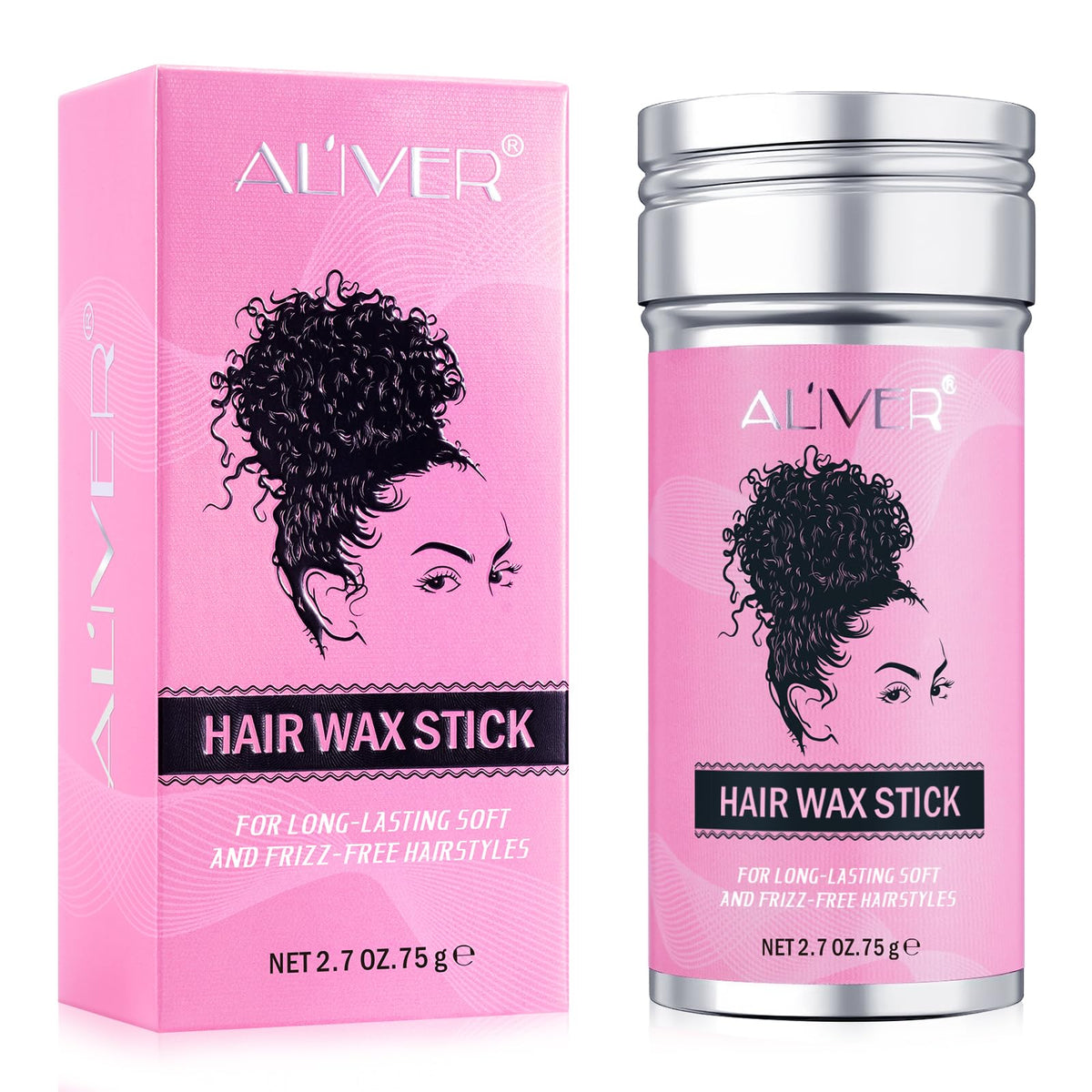 ALIVER Hair Wax Stick with Castor Oil for Women and Men and Kids - Annti Frizz Hair Flyaways Long Lasting Hair Glitter