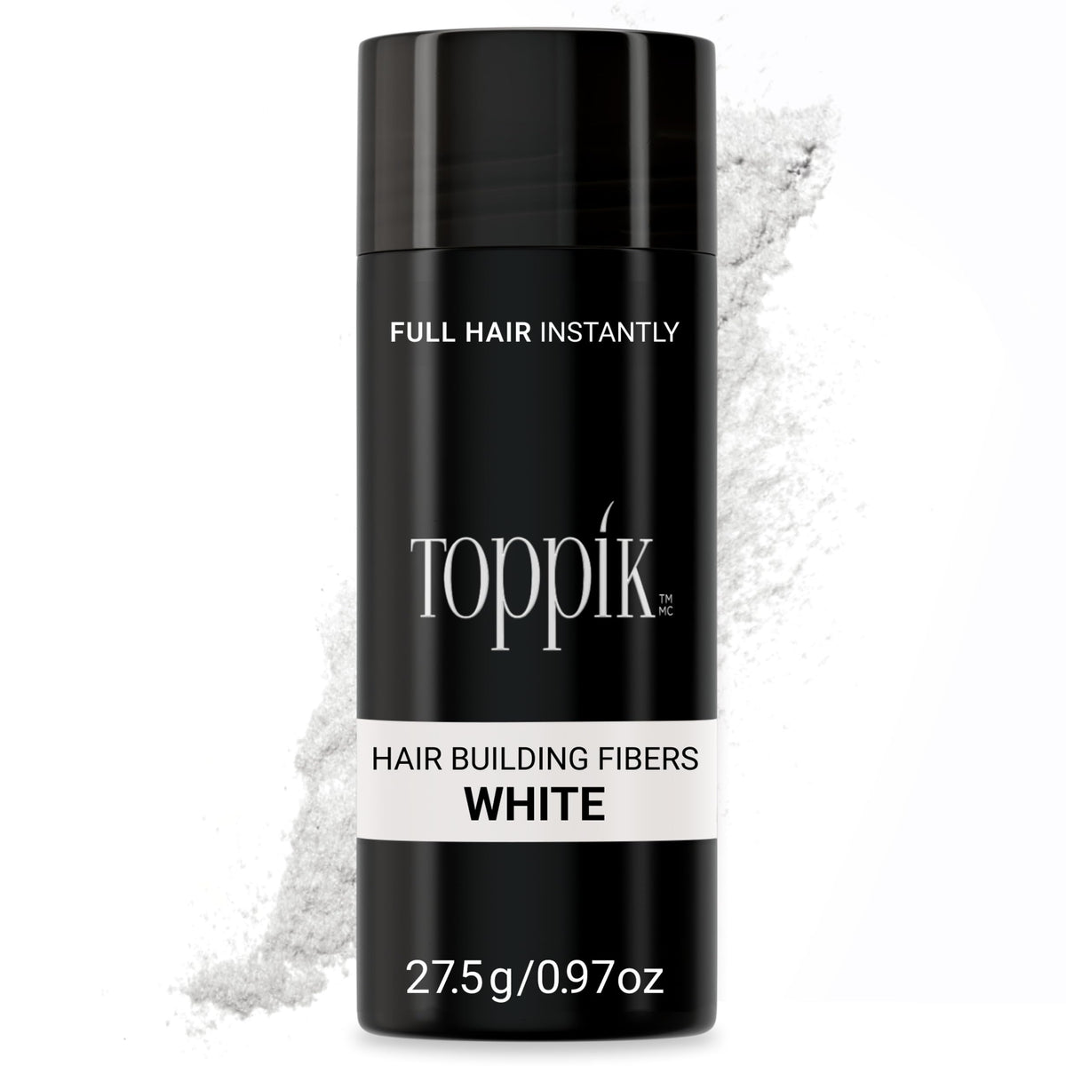 Toppik Hair Building Fibers with Premium Keratin Fibers Conceals Hair Thinning and Hair Loss for Fuller Looking Hair that Gives Completely Natural Look For Men and Women White, 27.5 Grams