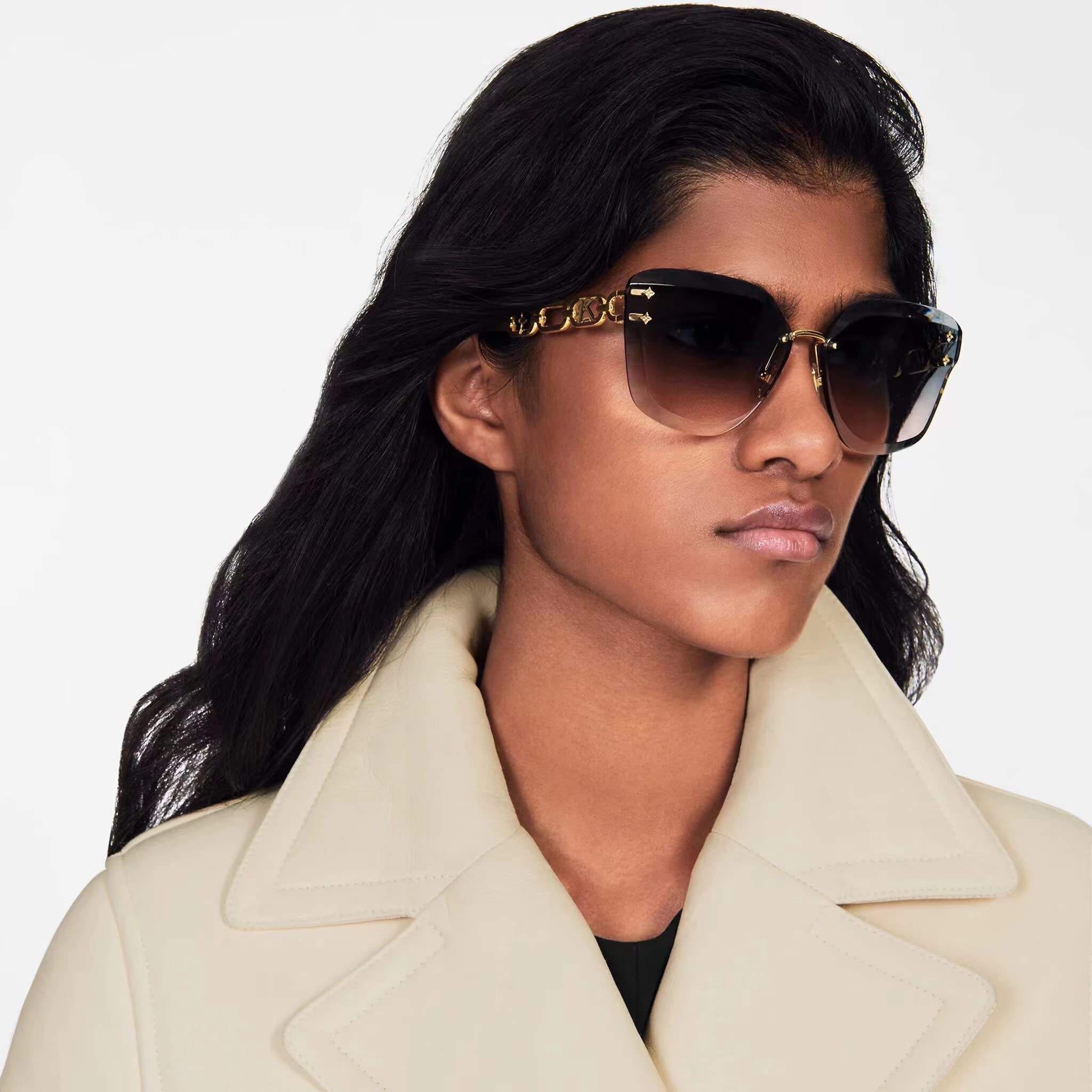 AEVOGUE Oversized Rimless Diamond Cutting Sunglasses for Women (AE0534) - Blue/Pink