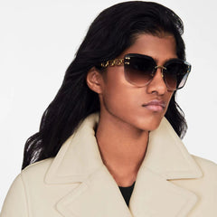 AEVOGUE Oversized Rimless Diamond Cutting Sunglasses for Women (AE0534) - Brown