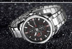 CURREN Original Men's Sports Waterproof Stainless steel band quartz Wrist Watch 8274 - Black