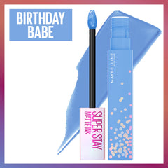 Maybelline Super Stay Matte Ink Liquid Lipstick, Transfer-Proof, Long-Lasting, Limited-Edition Birthday-Cake-Scented Shades, Birthday Babe, 0.17 fl oz