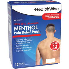 HealthWise 5% Menthol Medicated Pain Relief Patch, 12 Count